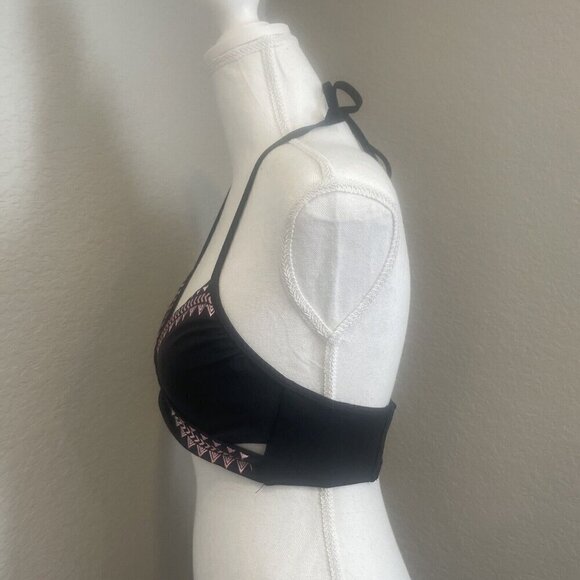 VICTORIA SECRET PINK SWIM Twist Cage Small Bikini Top Black Swimsuit Pink - Picture 6 of 9